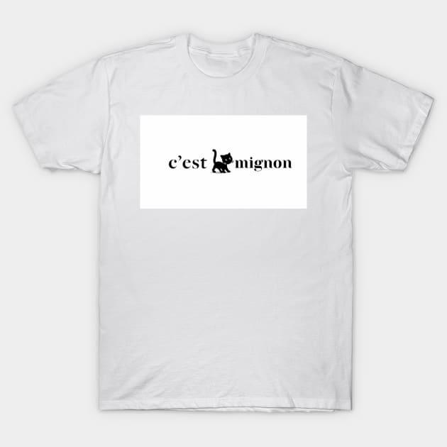 C'est mignon french cat art T-Shirt by C'est